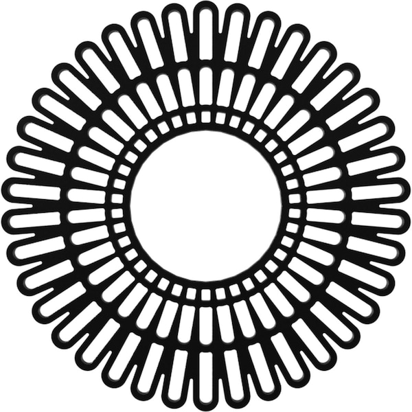 Ekena Millwork Cornelius Architectural Grade PVC Pierced Ceiling Medallion, Black, 20"OD x 7 1/2"ID x 1/2"P CMPP20CRSBL - main